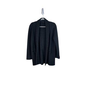 J.Crew Charcoal Gray Open Front Cardigan Sweater Blazer Womens Wool Blend Long S